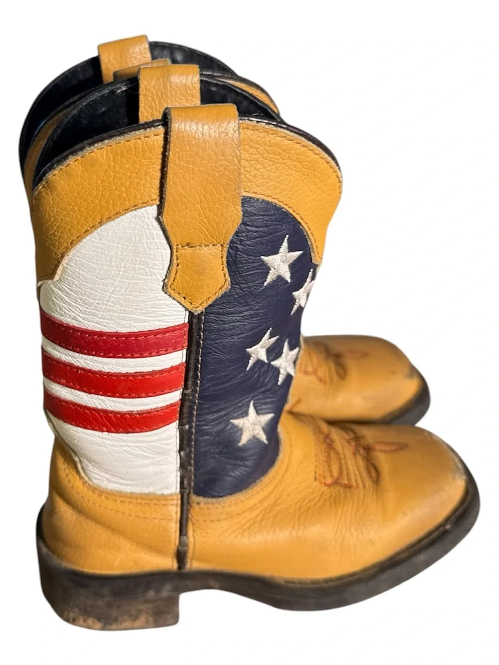 J.B. Dillon kids' American flag leather western boots Kids Size 10.5